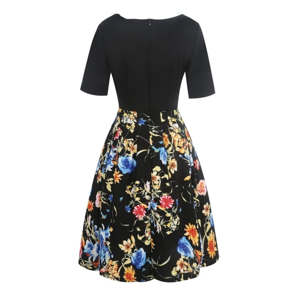 Women's Floral Flared Swing Dress - Picture 2 of 16